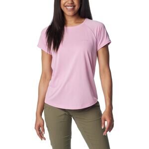 Columbia Women Bogata Bay Short Sleeve T-Shirt Plus Size 1X Cosmos Pink